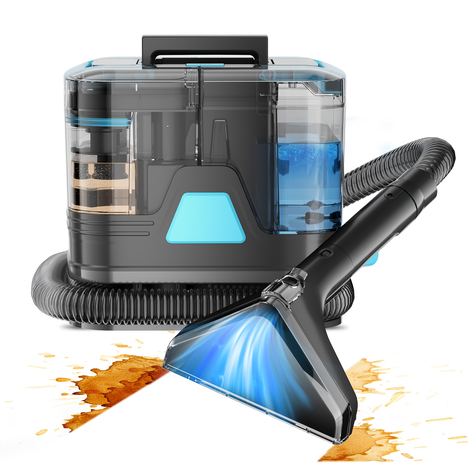 Image of Portable Carpet Upholstery Cleaner Dual Brushes, Stain-removing Formula, Deep Cleans Pets Mess, Stairs, Sofas, Carpets, Upholstery Car Seats