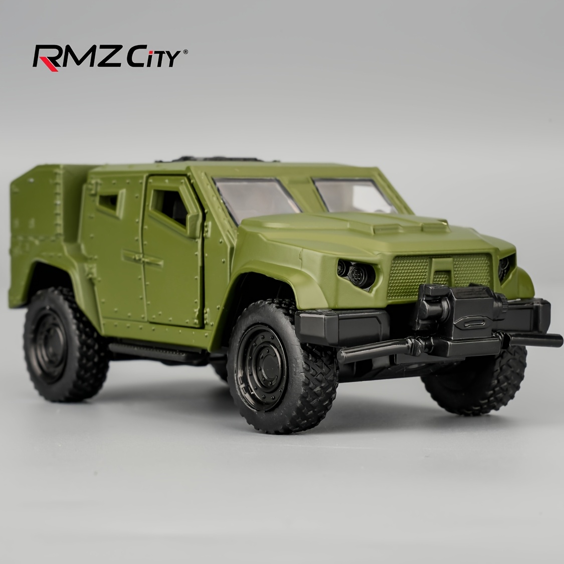 RMZCITY 1:36 Scale JLTV Armored Police Car Model - Durable Zinc Alloy Die-Cast, Pull Back Action, Available in Army Green/Ivory/Black - Ideal Birthday Gift for Boys and Girls