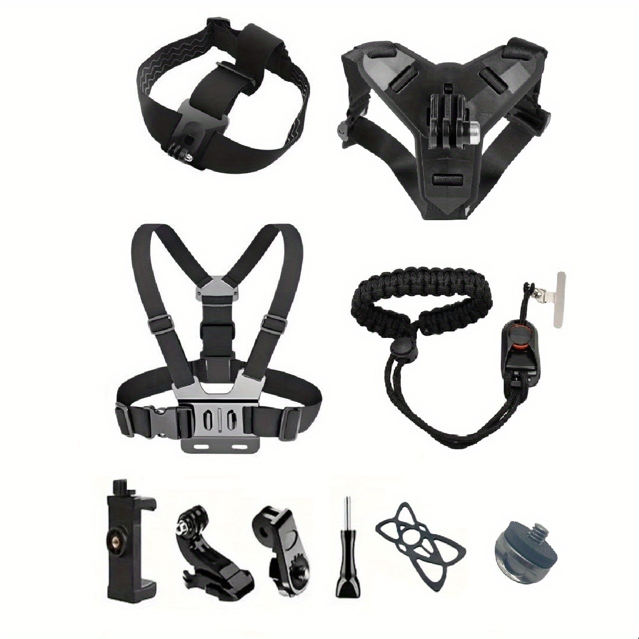 TEMU Kit de 12 pièces de supports pour caméra et téléphone, système de plaque à dégagement rapide, matériau plastique, dragonne pour caméra avec