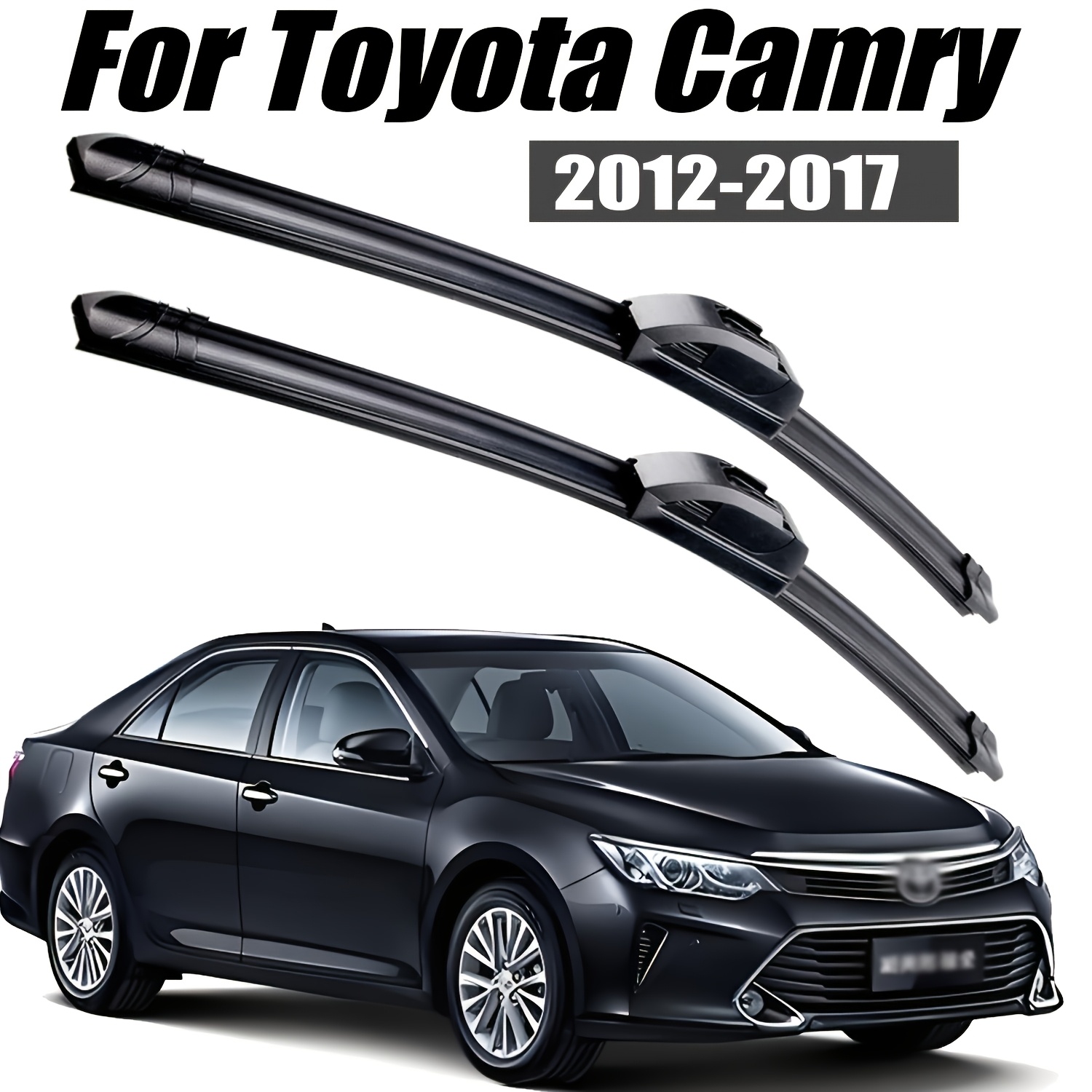 TEMU 2 balais d'essuie-glace pour Toyota Camry XV40 XV50 XV70, balais d'essuie-glace de pare-brise et accessoires 2006-2023 2020 2021 2022