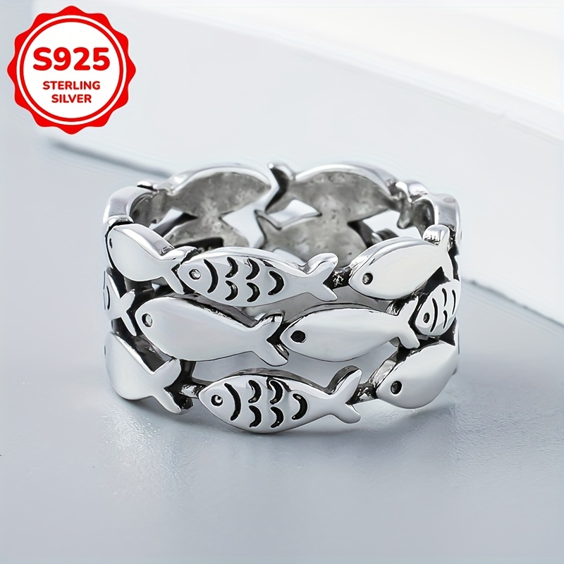 Stylish Wide Faced Ring for Ladies 925 Silvery 4g