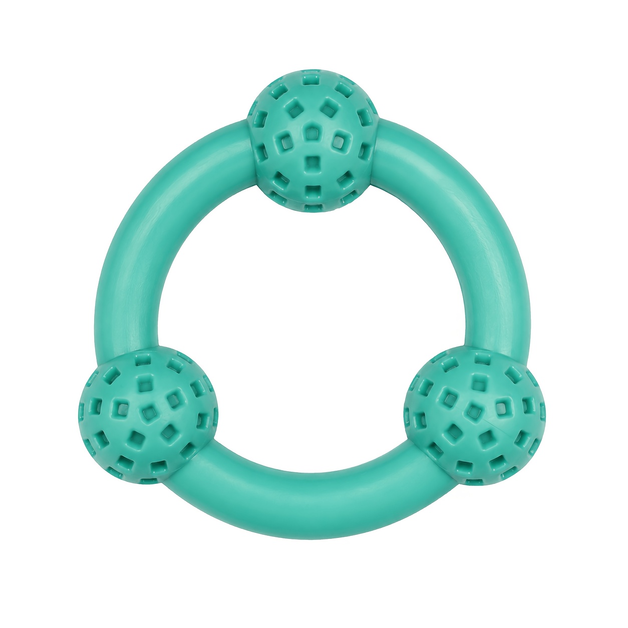 TEMU Aggressive Chewer Dog Toy, Tough Rubber Chew Ring For Large Dogs, Medium Dogs & Puppies, Interactive Fetch Toy, Teeth Cleaning, Boredom Relief,