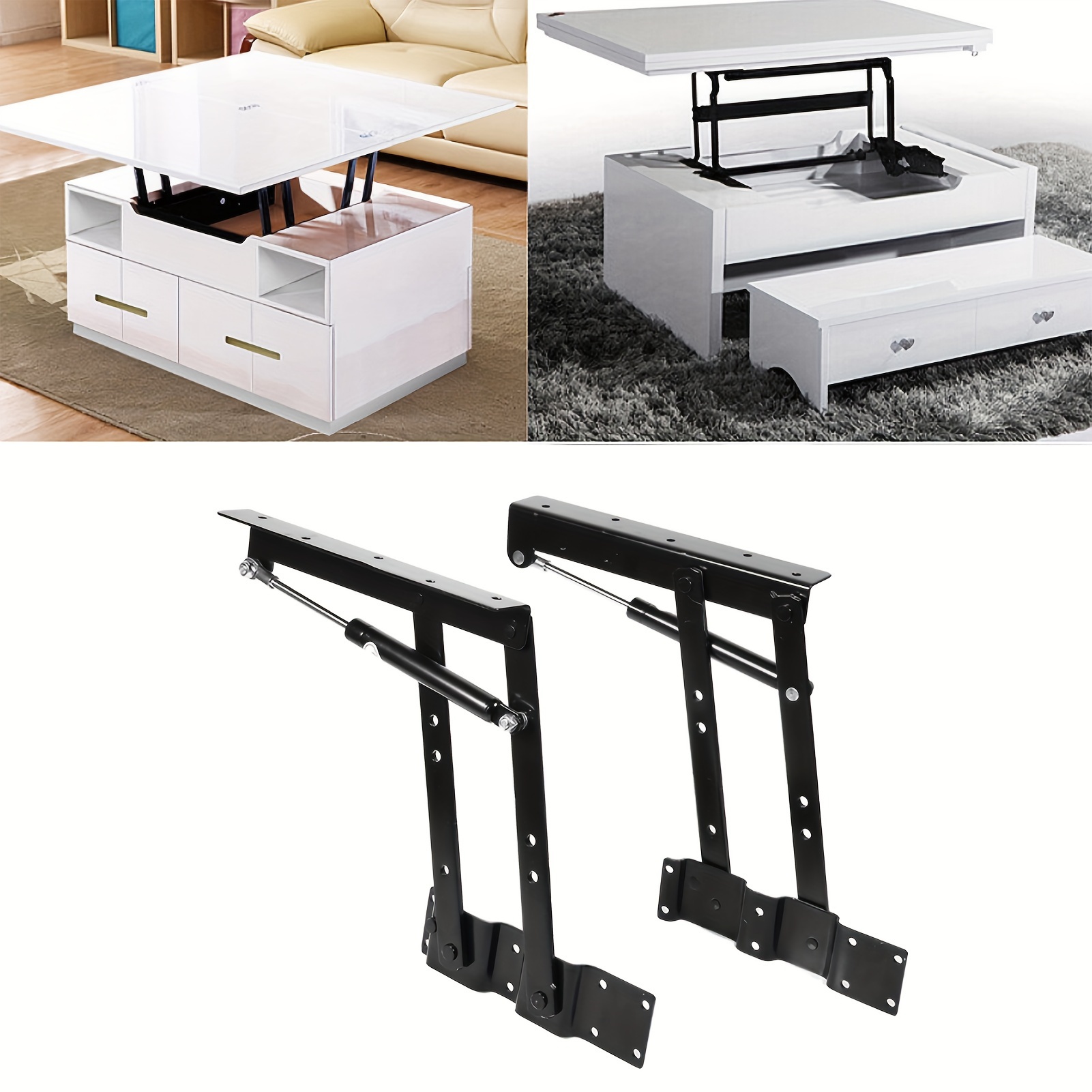 

2-piece Folding Top Coffee Table , Coffee Table Mechanism Hardware Top Lifting Frame Furniture, Large Capacity About 50kg/100lb, Dissembled And Easy To Operate