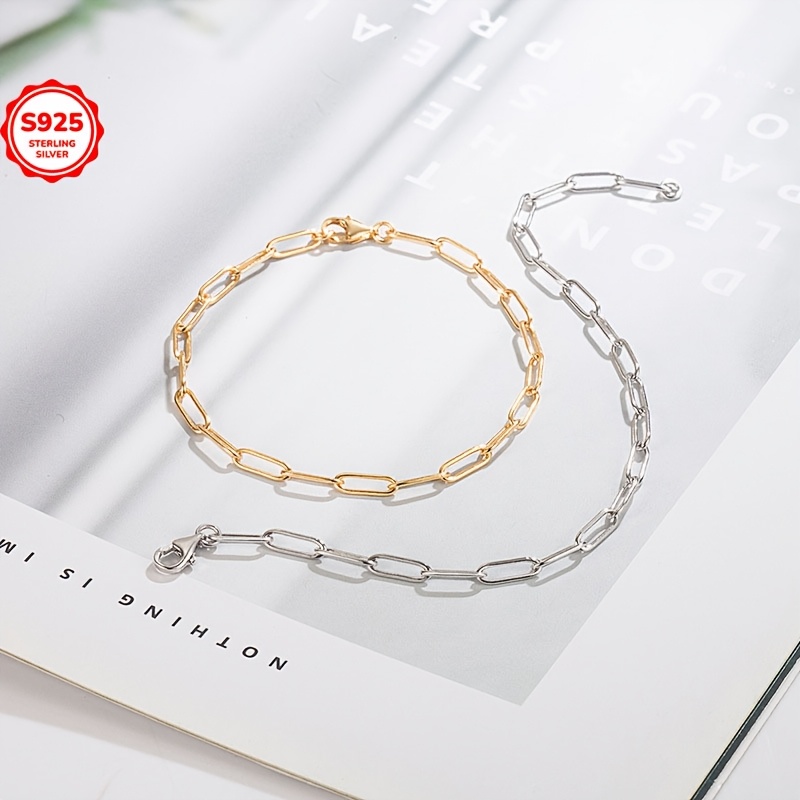 

Sterling Silver Cuban Chain Bracelet Fashion U-shaped Bracelet Simple Temperament Fashion Chain 925 Silver Bracelet Hand Accessories For Women-2.2g