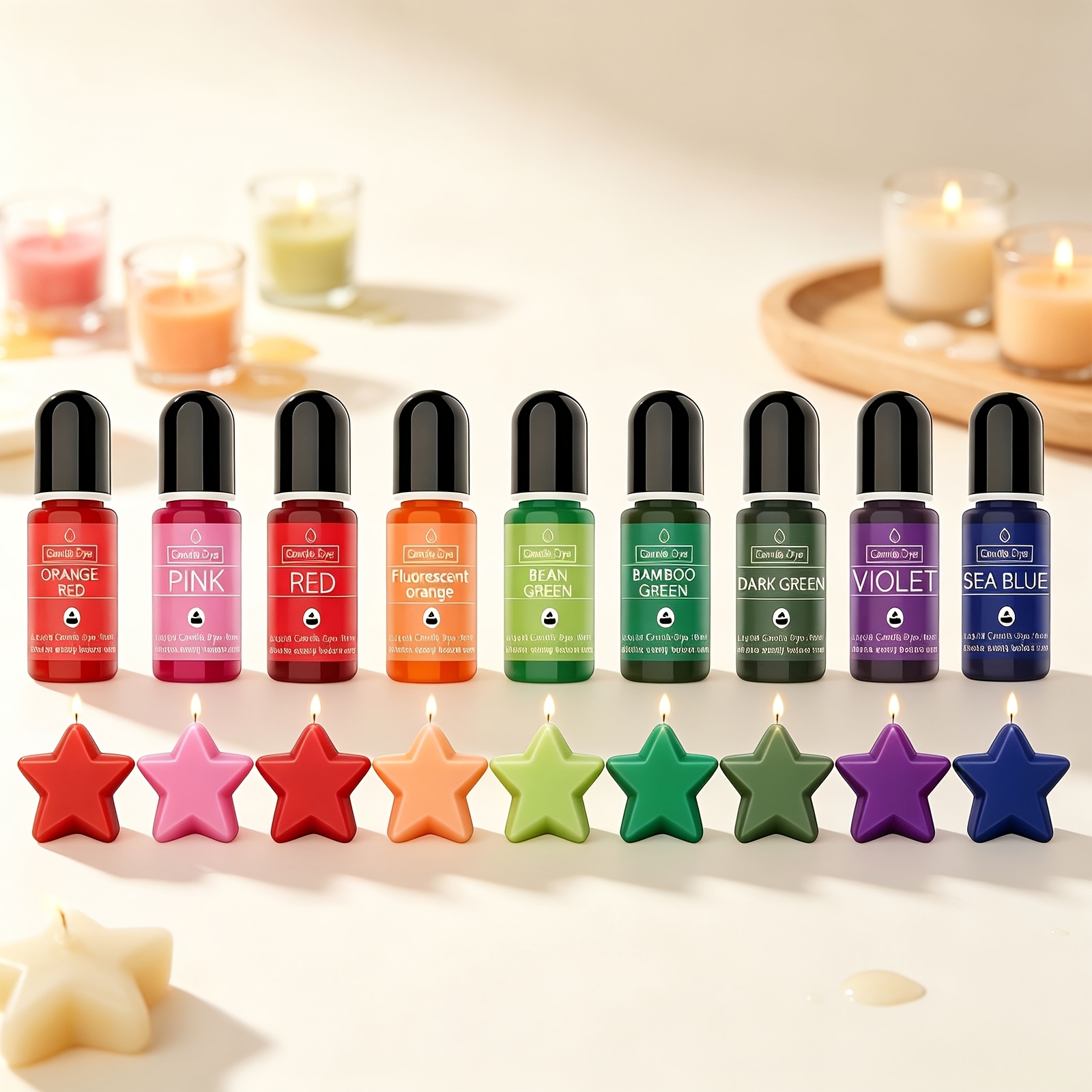 TEMU Set da 9 colori per uso professionale, ciascuno da 10ml, materiale liquido ad concentrazione, utilizzato per di candele fatte a , 癡 un regalo di