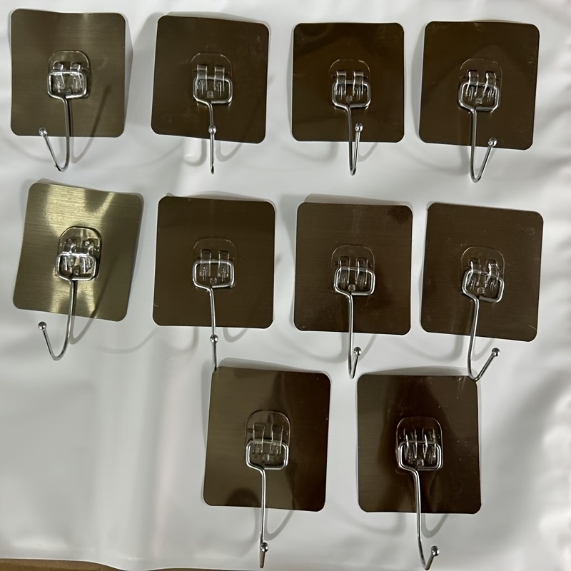 5/10pcs Wall Hooks, Wall Mounted Hanger, Large Adhesive Hooks, Large Size Free Punching Hook For Bathroom Kitchen Room, Bathroom Accessories Bathroom Accessories