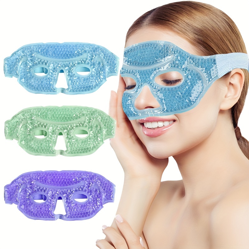 

1pc Face Mask Eye Mask Cooling Gel Beads Reusable Facial Cold Ice Hot Pad For Compress Care, Sleeping, Headaches, 3 Colors