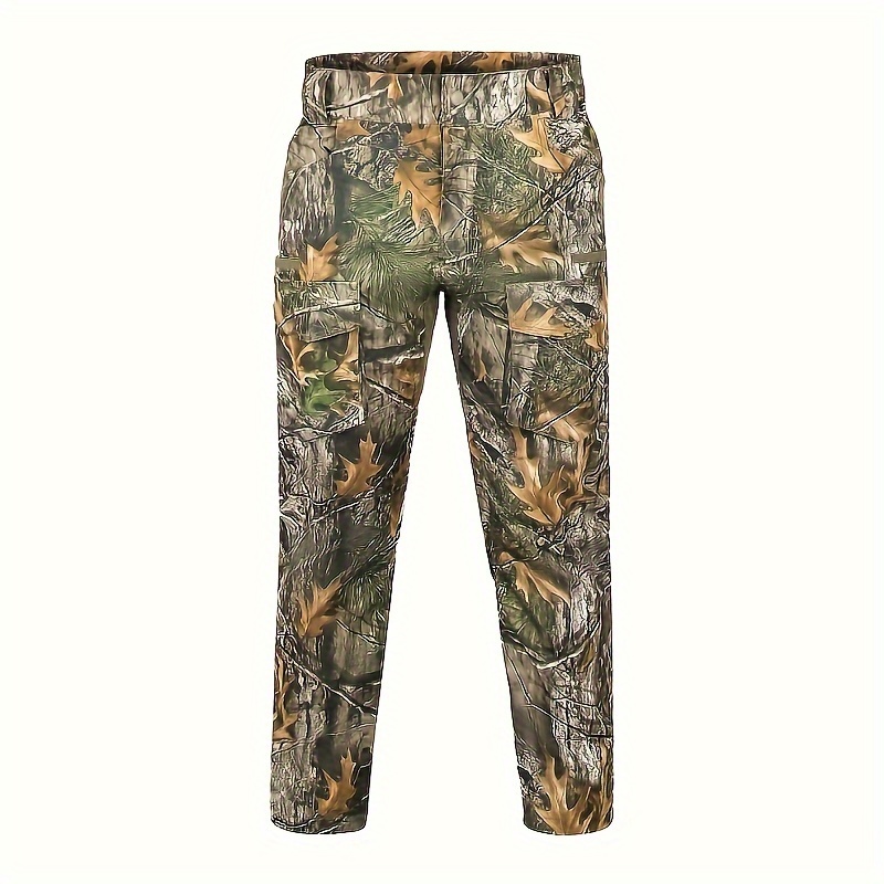 Large Size Water-Resistant Ripstop Mens Camo Hunting Pants With 9 Pockets For Turkey Hunting