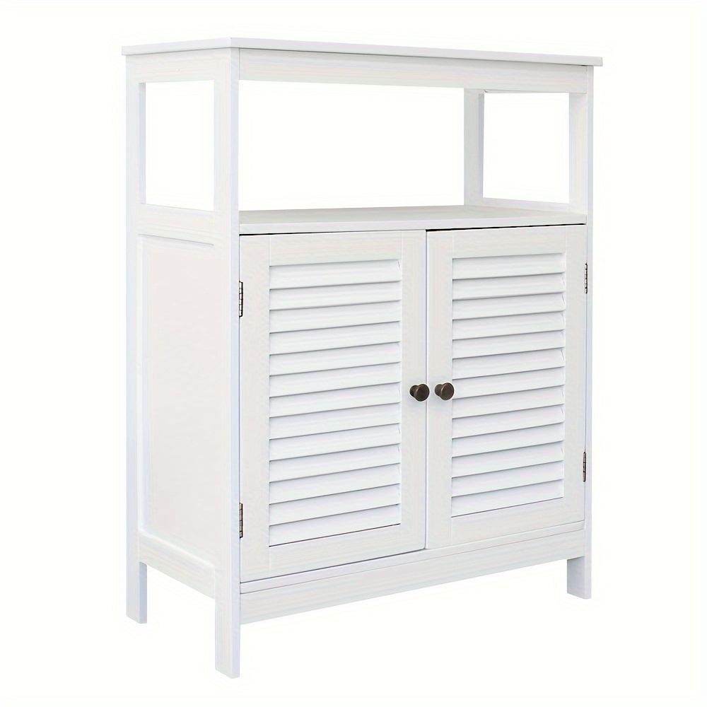 

Ubesgoo Two-door Bathroom Cabinet, , Mdf Construction, Ventilated Slatted Design, Floor Standing With Space - 23.63 X 11.82 X 31.50 Inches, Bathroom Decor