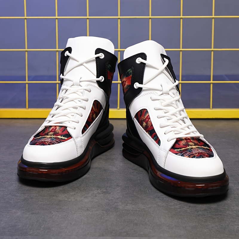 [Chunky Platform Boots] Men's Chunky Platform Boots - Genuine Leather Upper & Sole, Thick Non-Slip Round Toe, All-Season Lace-Up s for Wedding/Party/Casual Wear - Heavy-Duty Cushioned Insole (Split Leather) - All-Terrain Versatile