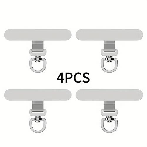 2/4 verbeterde 360° draaibare rvs telefoonkoordverbindingsstukken, ultradunne metalen clip, beschadigt je telefoon niet, veilige polsbandhanger, geschikt voor telefoonhoesjes, universele telefoonaccessoires