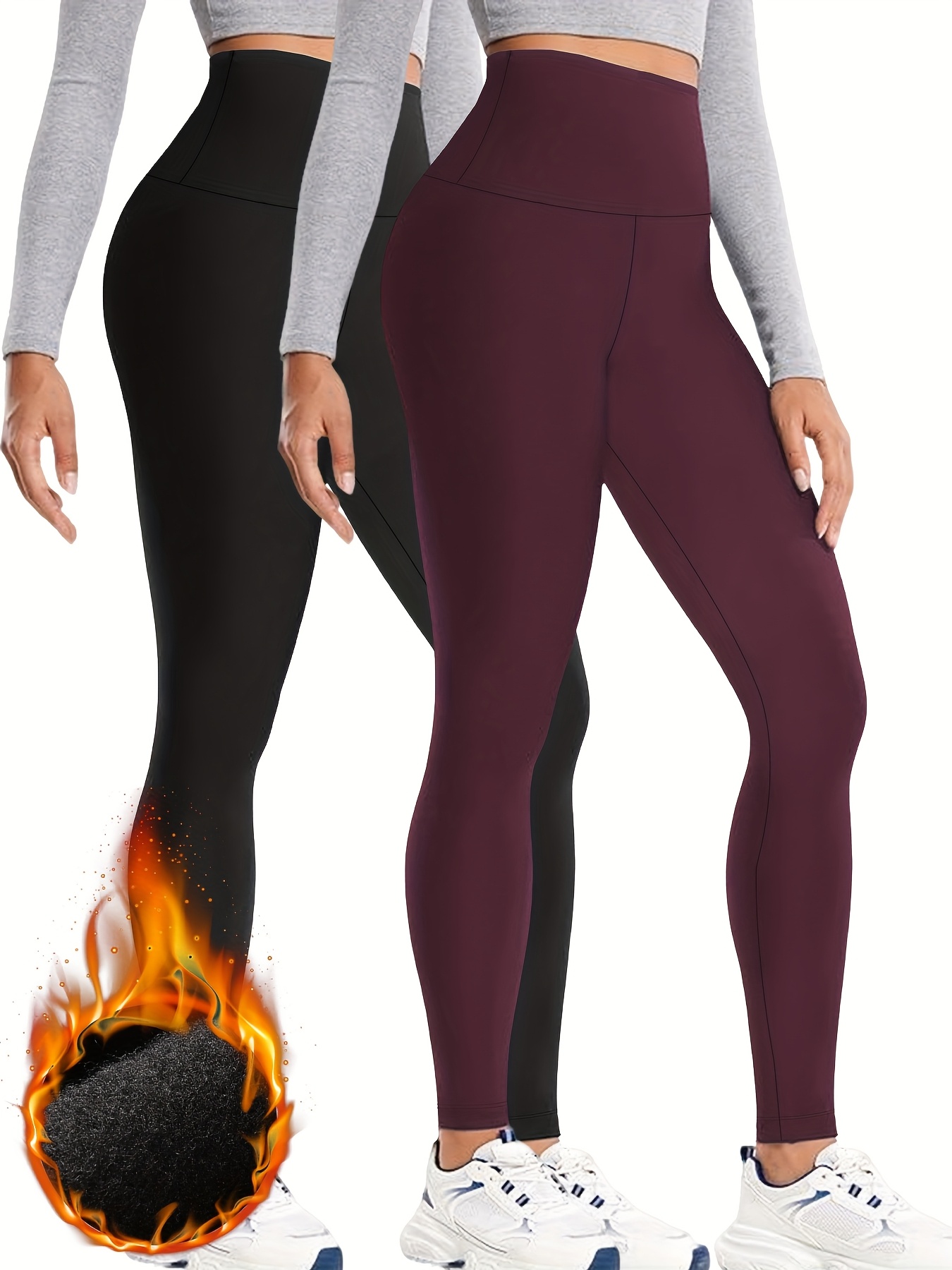 Leggings Invernali Completo Palestra Donna Leggings Foderati In