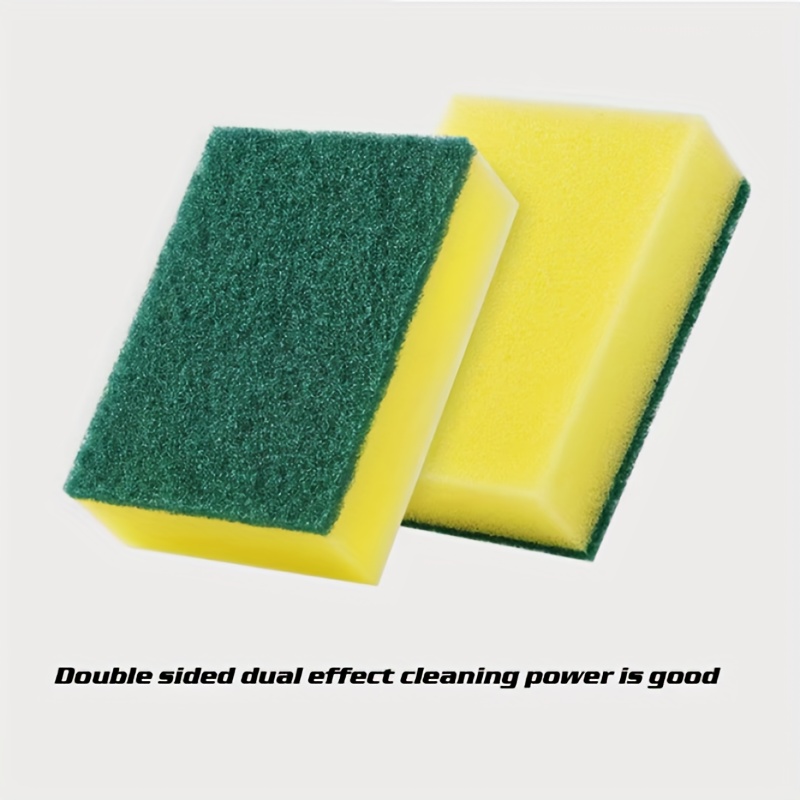 50pcs Multi-Purpose Kitchen Sponges - Non-Stick, Oil Resistant Dual-Sided Cleaning Pads with Right Angle Design for Dishes, Cookware and Household Surfaces
