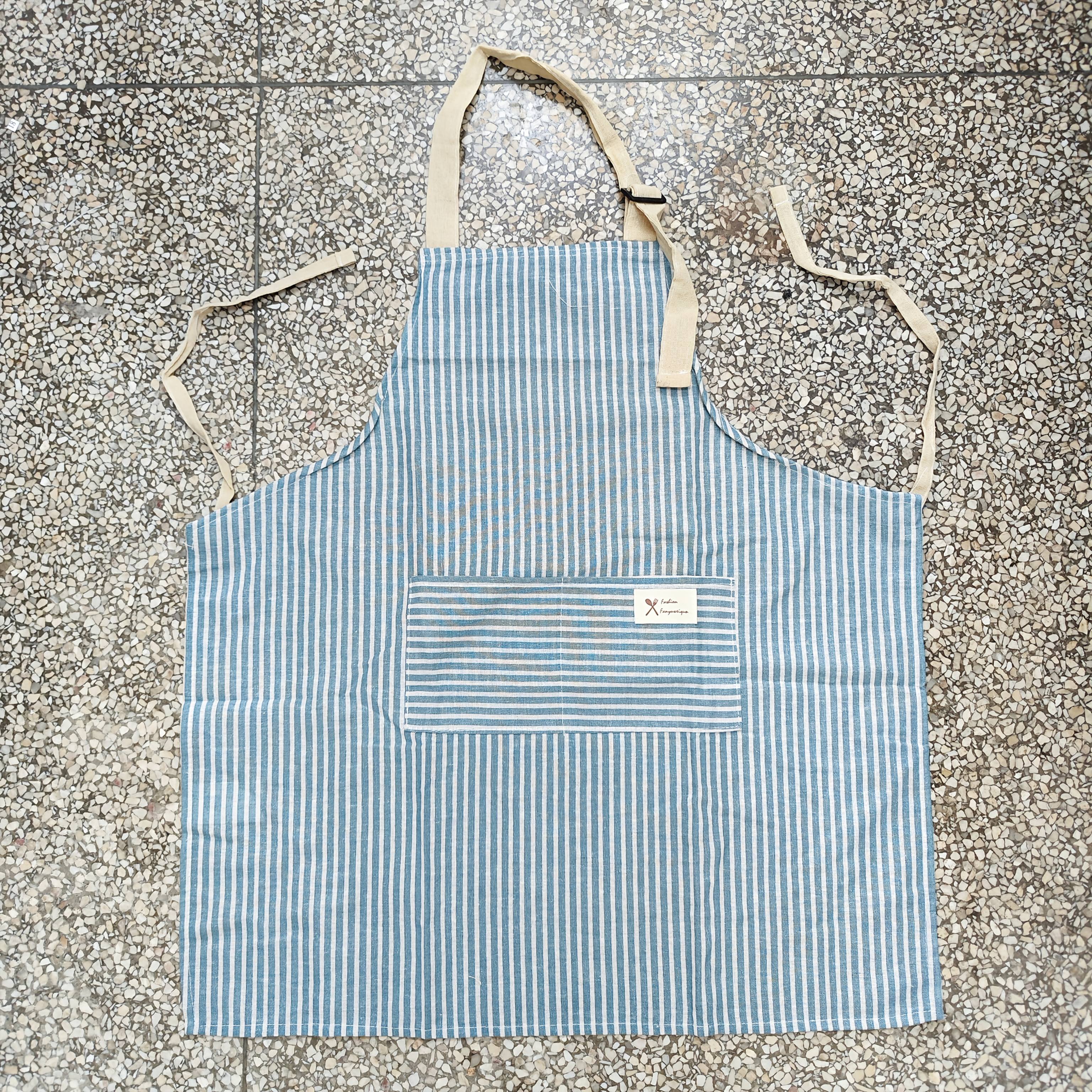 TEMU Customizable Names Or Words, Personalized Custom Aprons, Fresh Striped Aprons, Large-capacity , Kitchen Baking Work Aprons