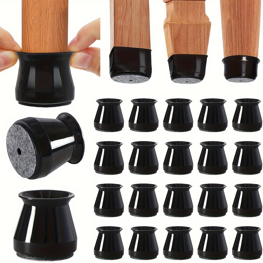 

24pcs Silicone Felt Chair Leg Protectors - Non-slip, -resistant Covers For , Table & Stool Caps