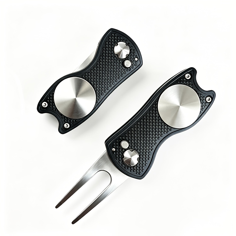TEMU 1pc Foldable Golf , Includes Magnetic Metal Golf Ball Marker, Abs Plastic Handle, And Stainless Steel , Lightweight And Practical Golf Accessory