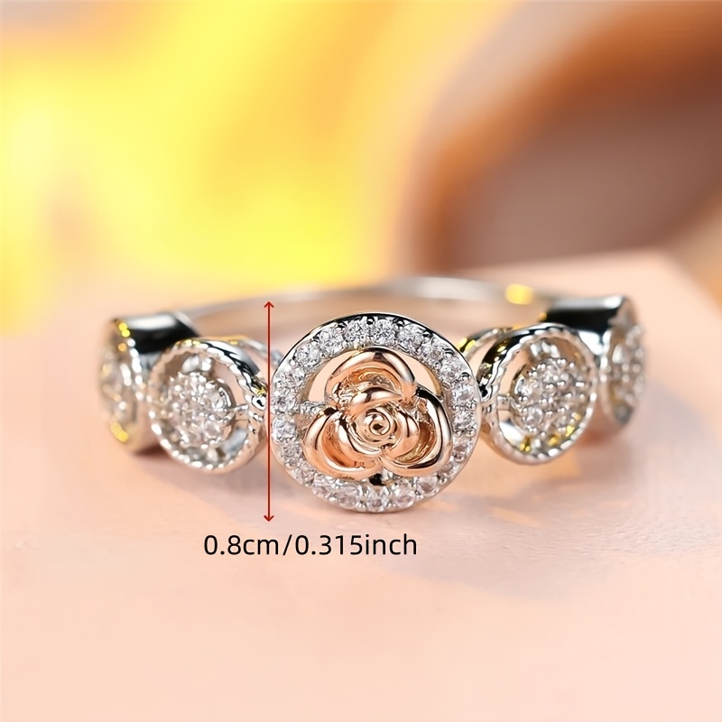 Cute Women's White Round Synthetic Zirconia Ring, Gift