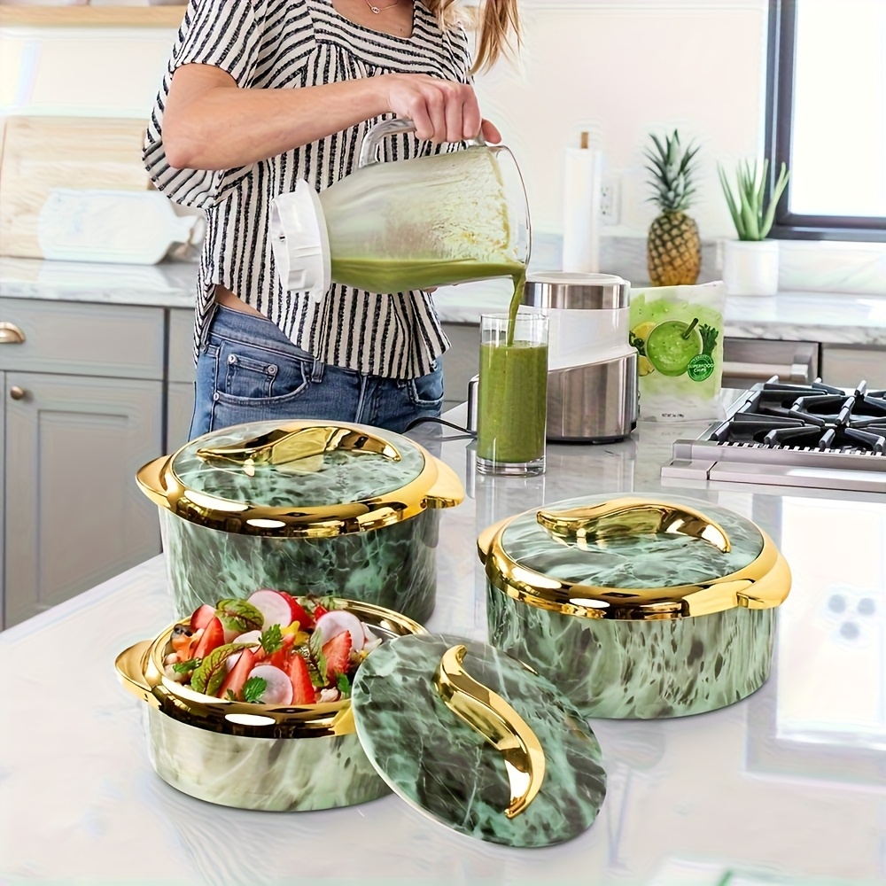 3pcs Golden Touch Food Warmer Casserole Dish Set