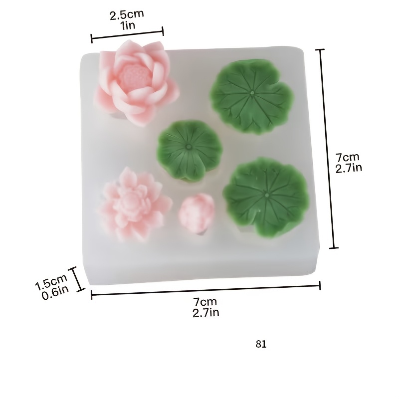 TEMU Moule en multi-usage résistant aux hautes températures, adapté pour la fabrication de bougies et de savons DIY - Feuille de lotus réaliste, de