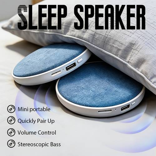 sleep headphones pillow speaker bone conduction under pillow wireless speaker white noise machine with stereo tf card auto shut off timer ultra thin 11mm