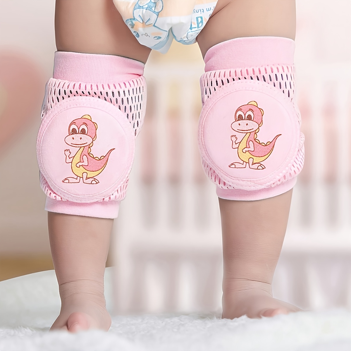 2pcs Baby Knee Pads For Crawling & - Soft Knee With Adjustable Pull-string Closure, Machine Washable Knee Protectors For &, Crawling On, Floors & Playtime
