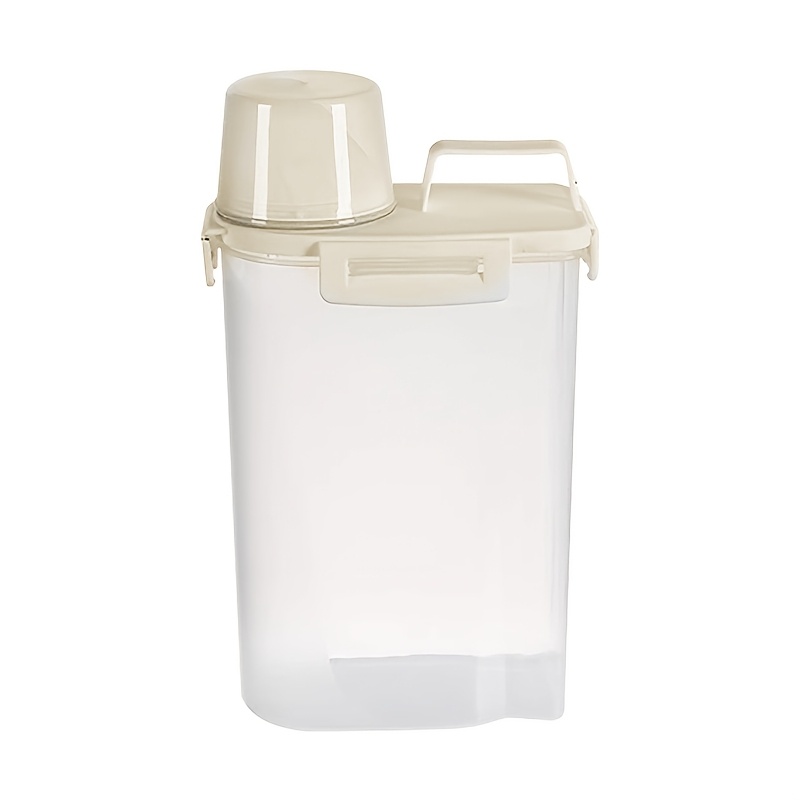 Image of 0.66 Gallon Commercial Food Storage Container - Airtight Dispenser With Measuring Cup And Locking Lid, Ideal For Flour/sugar/pet Food Storage (suitable For Kitchens/restaurants)