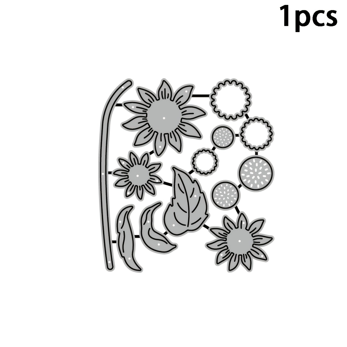 TEMU Beautiful Sunflower Design Cutting Template, Framed Die-cutting, Artistic Craft Template, Suitable For Diary Paper, , Handmade Card Making And