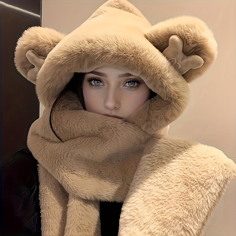 3-In-1 Multi-Functional Animal Hat, Scarf, & Mitten Combo | SHEIN A