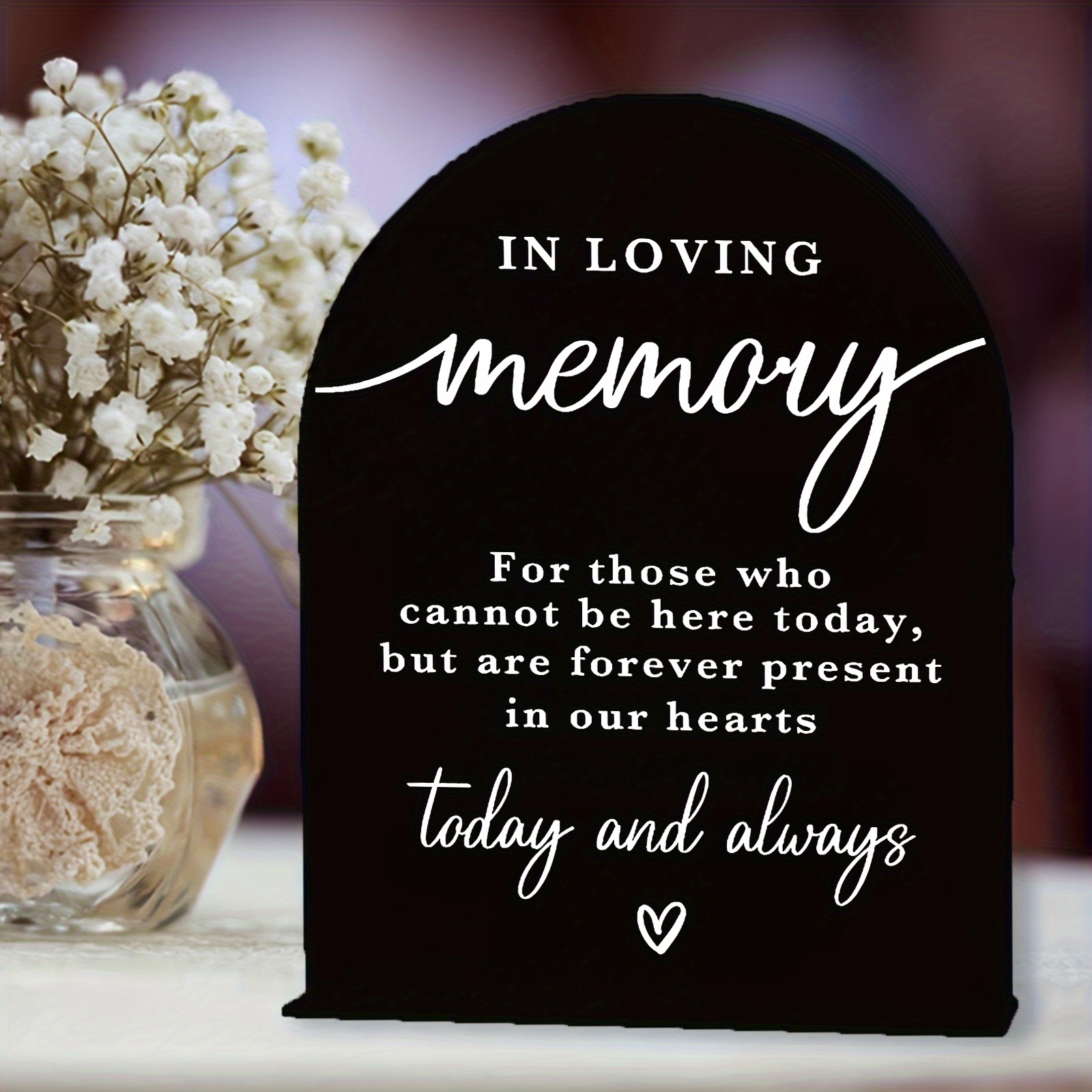 TEMU [2d Flat] In Loving Memory Acrylic Wedding Sign Memory Table Sign For Wedding Wedding Signs For Ceremony Modern Calligraphy Arch Acrylic Table