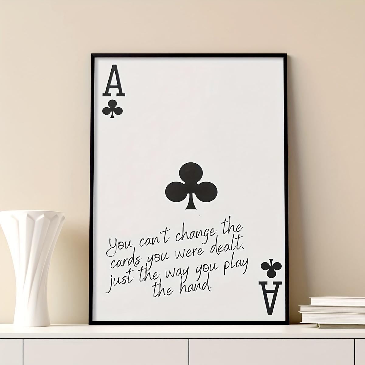 

1pc Ace Of Clubs Vintage Canvas Poster, Wall Art, Charming Poker Inspired Decor, For Bedroom, Living Room, Hallway Ambiance, Art Decor, No Frame