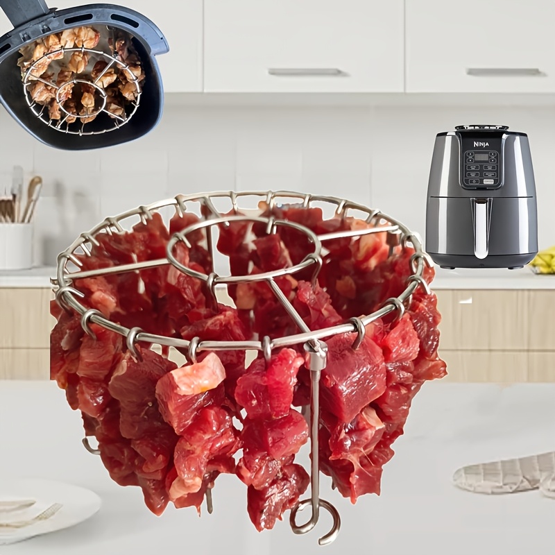 

1pc Of Stainless Steel Rack, Skewer Holder, Air Fryer Accessory With 23 Skewers For Making Meat Skewers, , Vegetables, Etc., Suitable For 3.2qt-5.5qt Air Fryers, Kitchen Utensils, Easy To Clean.