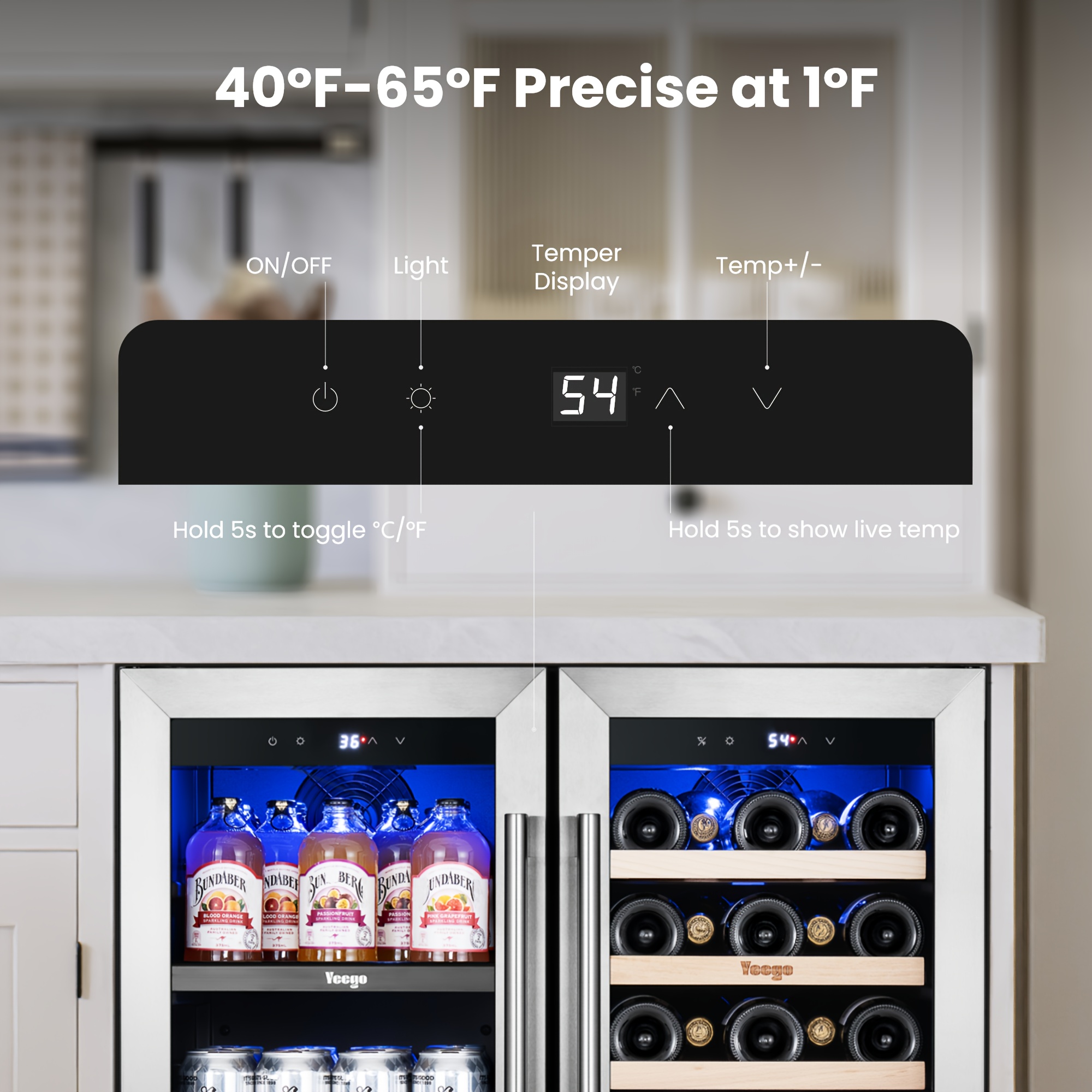 wine and beverage refrigerator 30 inch   wine beverage cooler 33 bottles 80 cans freestanding built in glass door with   blue led display 36 72 f double door wine refrigerator ideal for bar   Product details 4