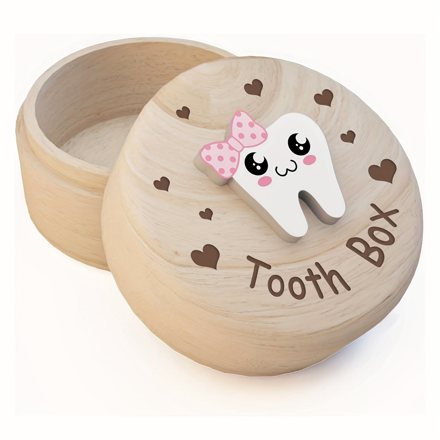 TEMU 1pc Wooden Tooth Fairy Box, Tooth Collector Storage Box, Fetal Hair Collector, Tooth Fetal Hair Storage Box, Collection Box, Tooth Preservation
