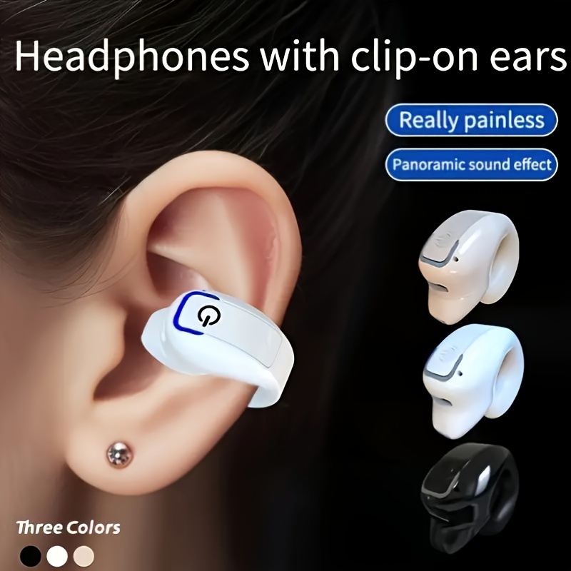 

New Clip On Ear Headphones Single Ear Sports Wireless Earphones Mini Size Music Earphones Business Call Earphones Suitable For Android/ios