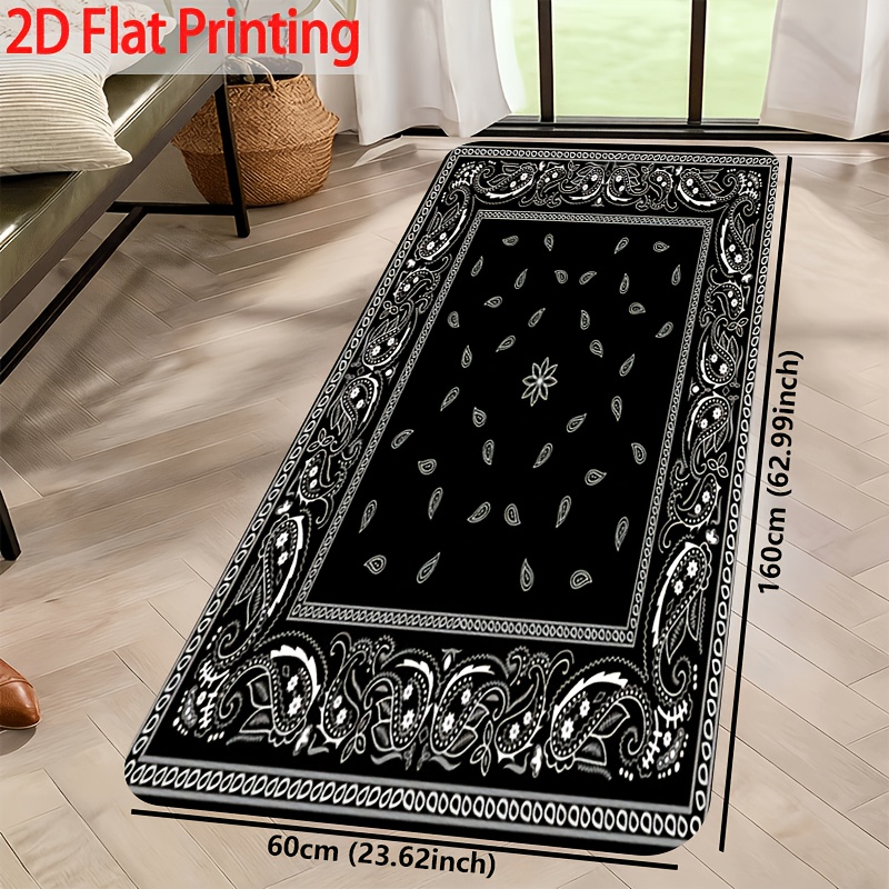 TEMU 1pc Modern Black Pepper Mat For Living Room, Bedroom And Kitchen - Durable And Stylish Floor Mat For Home Decor And Room Decoropen In .