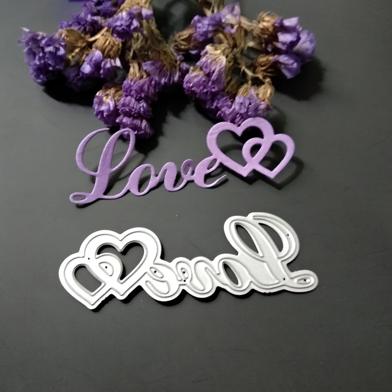 

Intricate Lace, Love-themed Metal Cutting Dies For Diy Scrapbooking, Card Making & Crafts - Embossing Stencil Template For Wedding Decorations & Gifts, Photo Album, Die-cuts