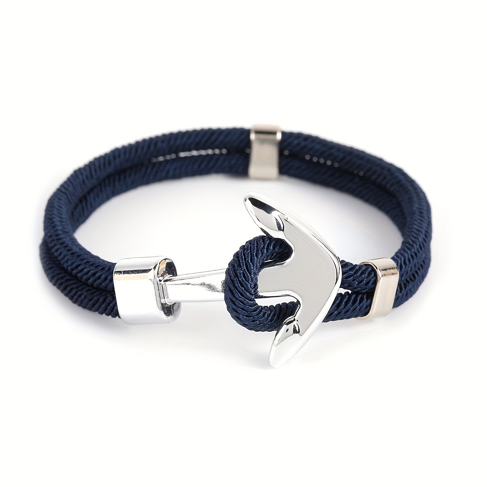 TEMU 1 bracelet Milanais en métal avec cordon d'ancrage pour homme - Un choix facile et élégant pour la survie en extérieur