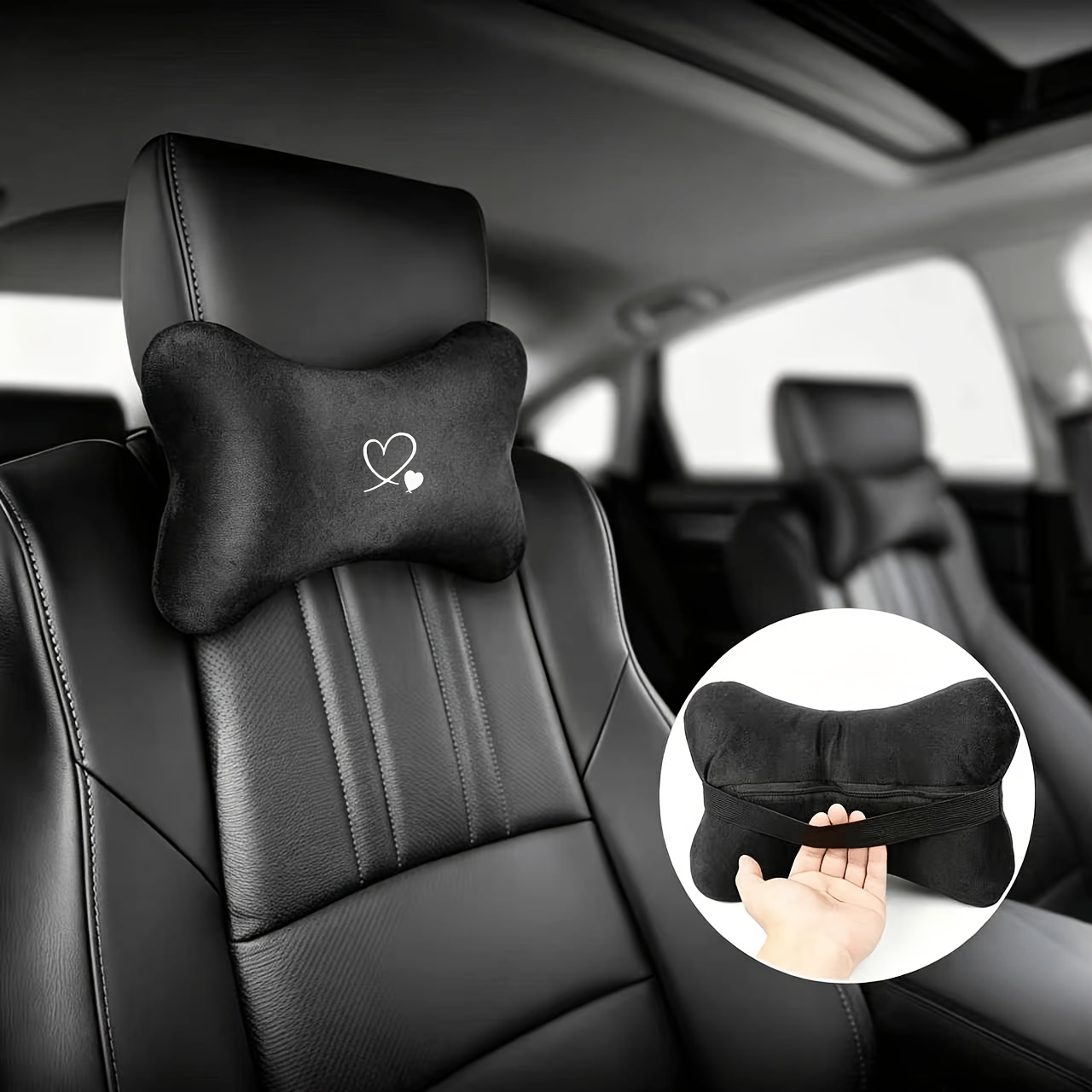TEMU Available, Printed Design Premium , Portable Soft Travel Neck Pillow, Essential For And Camping, Ergonomic Car Headrest, Driving Fatigue, Soft