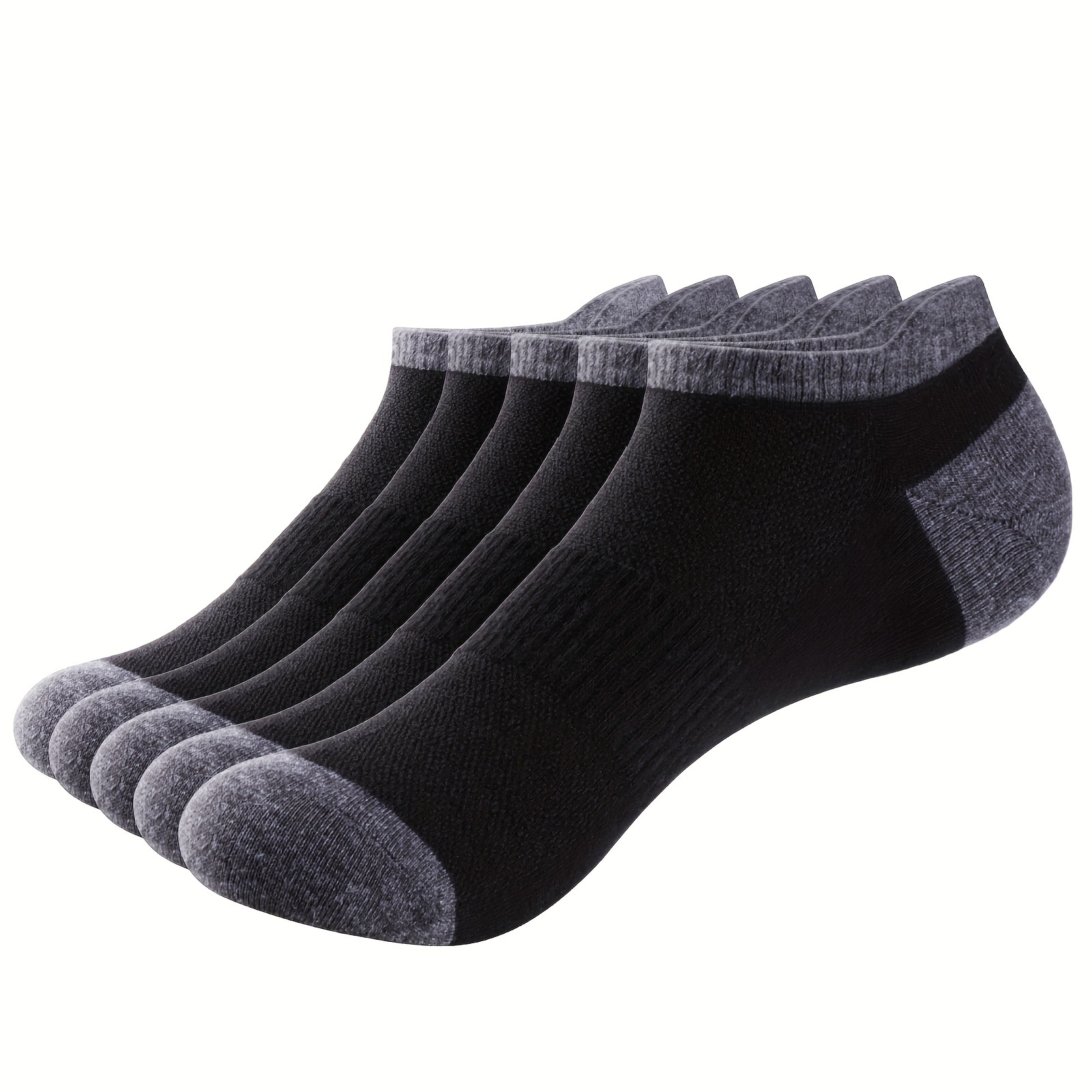 

5 Pairs Of Men's Anti Odor & Sweat Absorption Low Cut Socks, Comfy & Breathable Sport Socks, For Daily & Outdoor Wearing, Spring And Summer