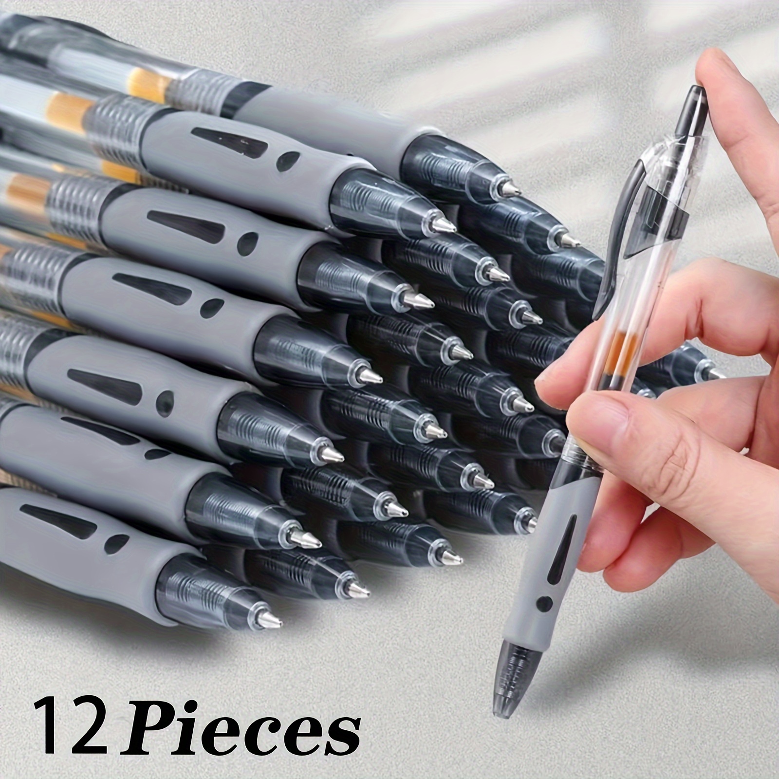 

12pc Set | Smooth-gliding Retractable Gel Pens - Bold Point, -proof Ink For Clear - Ideal For Exams, School & Office