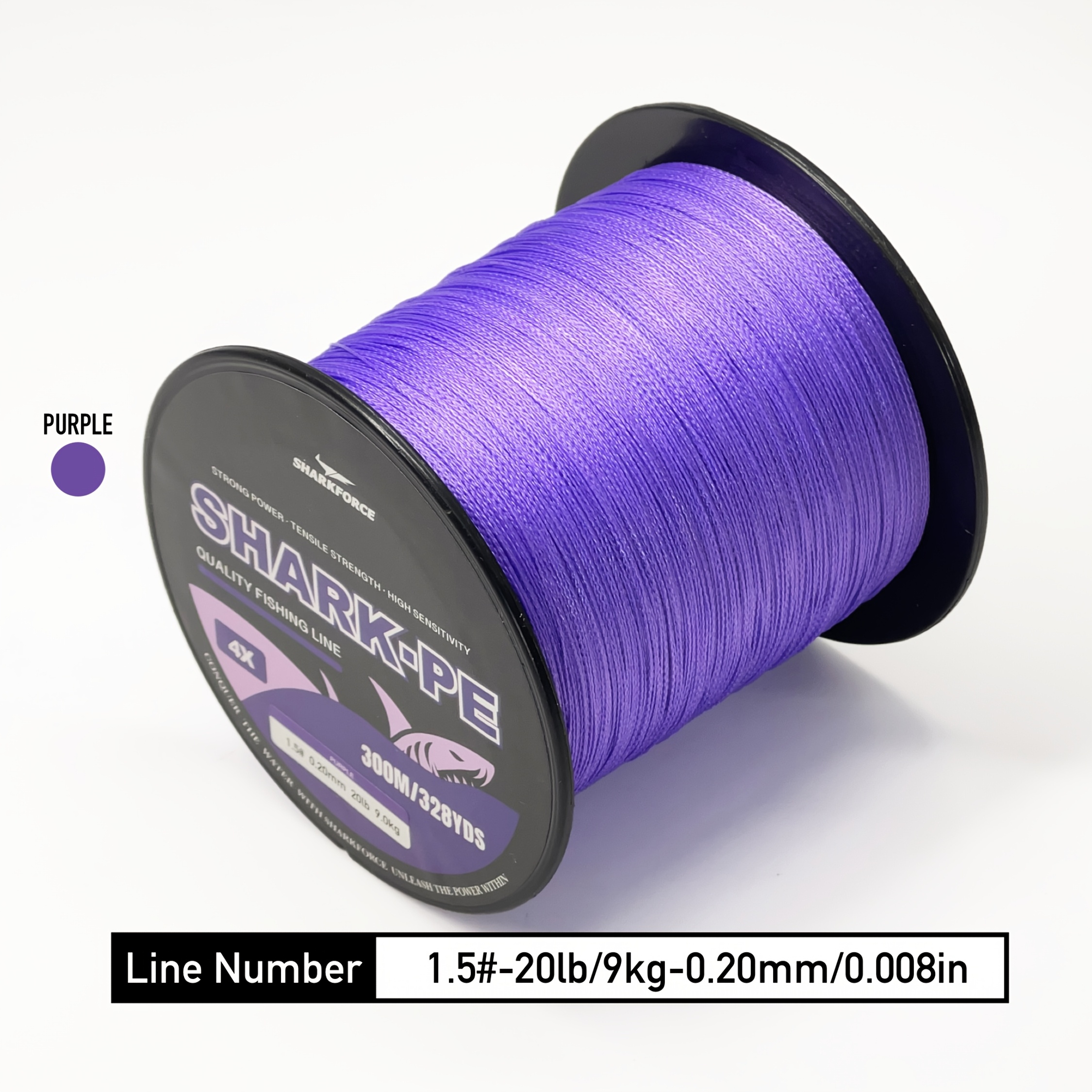 Image of 4 Strands Pe Braided Fishing Line Purple- , Durable, And Long-lasting - In 300m/328yds