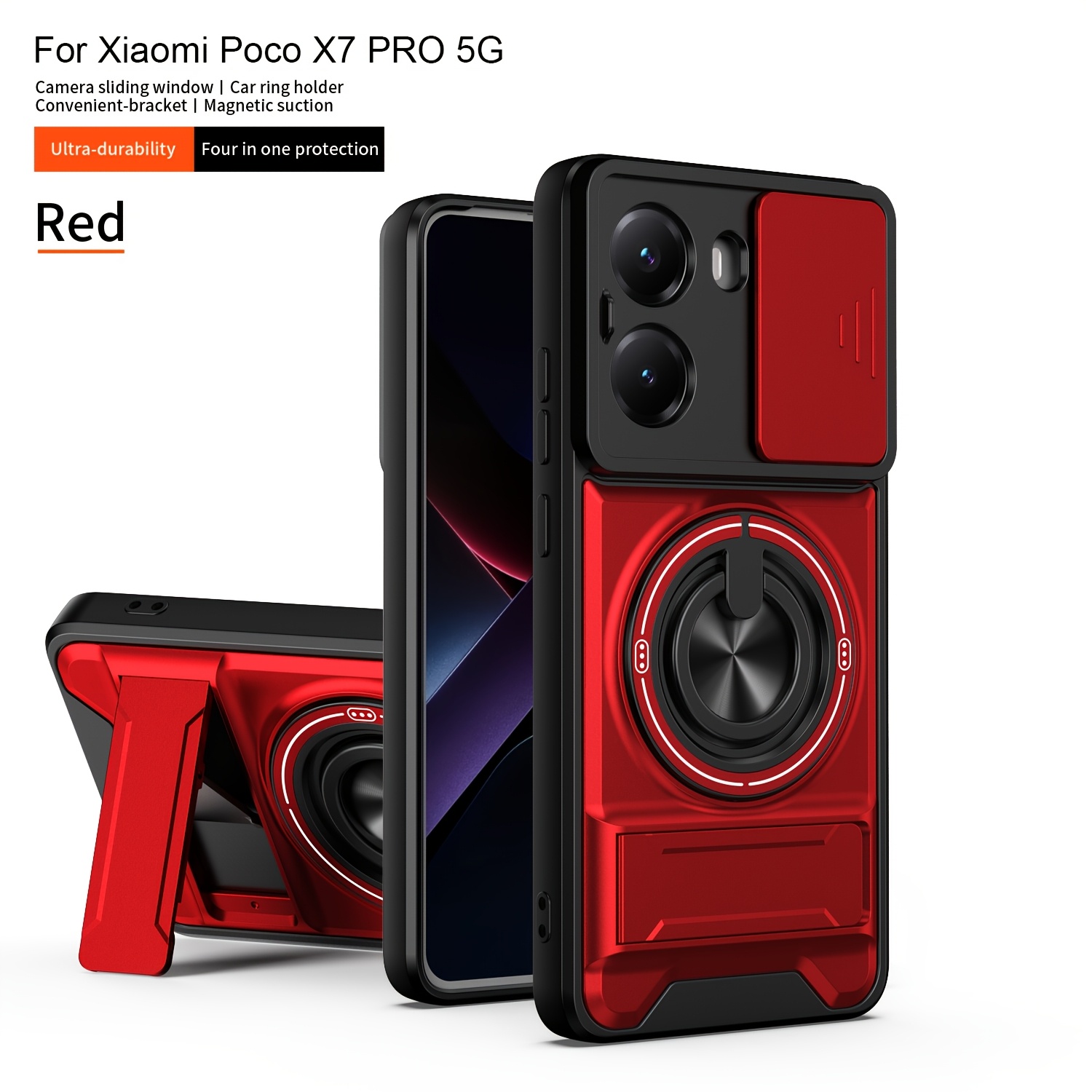 TEMU Phone Case - New Multifunctional Anti-drop Magnetic Phone Case, Compatible With Redmi Poco X7 Pro, Poco X6 Pro, K70e, Dual (360-degree Rotatable