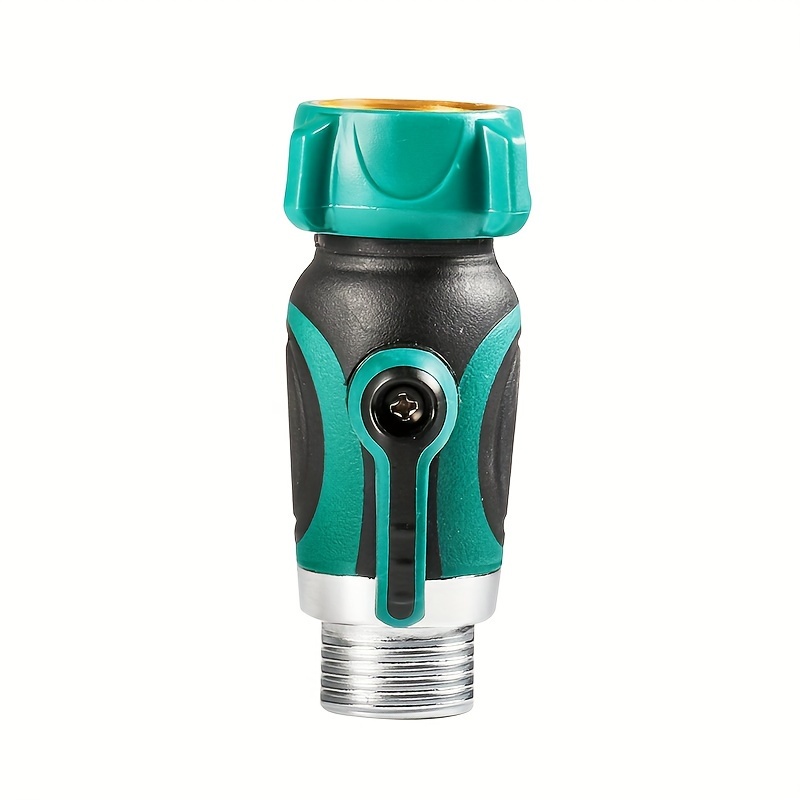 

Garden Hose Connector With Metal Body And Green Handle - 3.5cm/1.38in Diameter, 2.5cm/0.9841in Thread, 9.2cm/3.62in Length, 2.4cm/0.945in Thread - Suitable For American Standard Threads