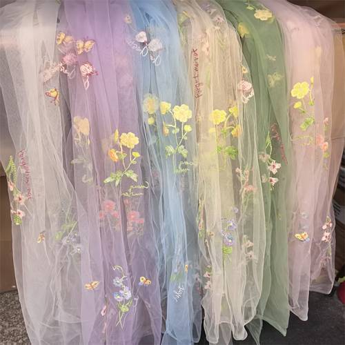item picture retro colored embroidered lace table runner 70 x 180 300 cm transparent mesh tulle table runner wedding tablecloth table centerpiece decoration wedding decorations birthday party decorations