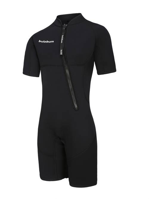 mens 3mm neoprene short sleeve solid color front slant zipper swimsuit one piece swimwear surfing swimming clothing
