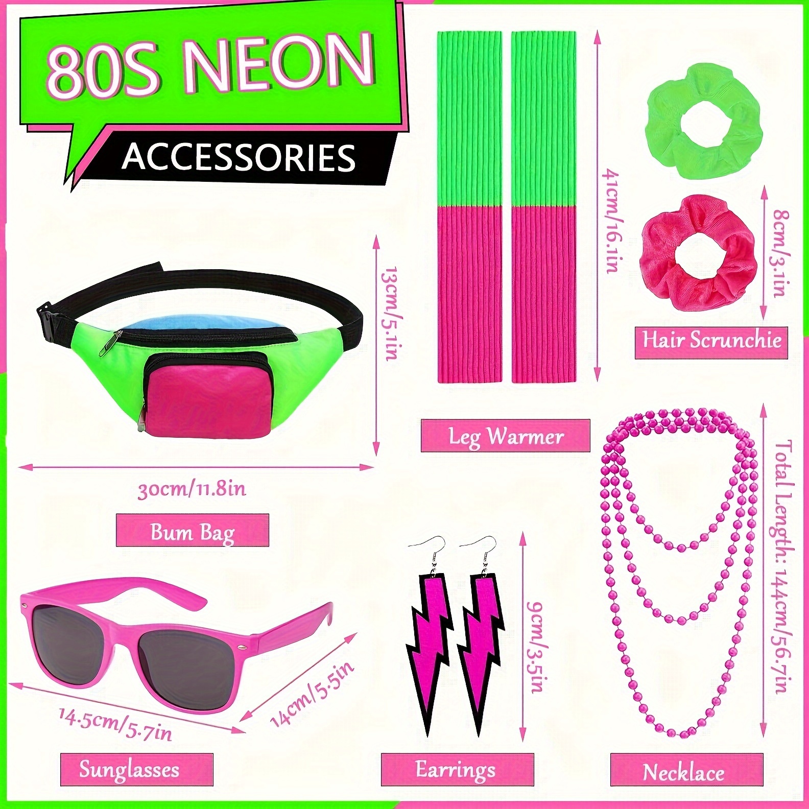 80s party costume accessories set Temu