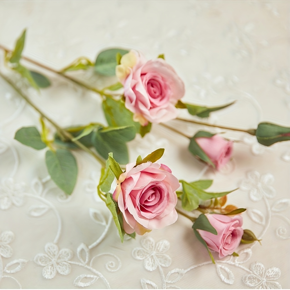 TEMU 1 pz Rosa artificiale multicolore realistica con , perfetta per decorazioni domestiche, decorazioni per case da giardino , decorazioni per