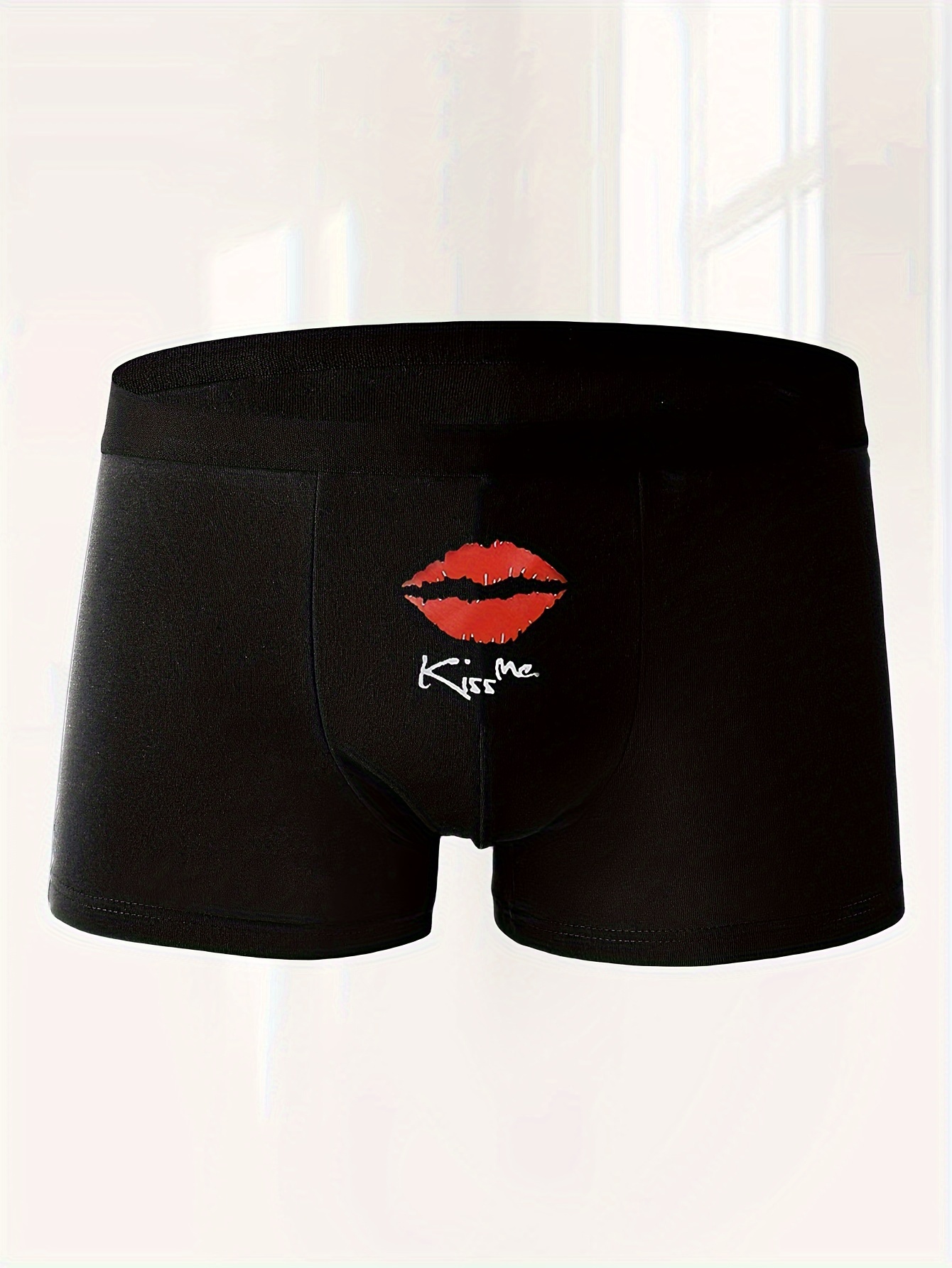 Lip Kiss Print Men's Fashion Graphic Boxer Briefs Shorts - Temu