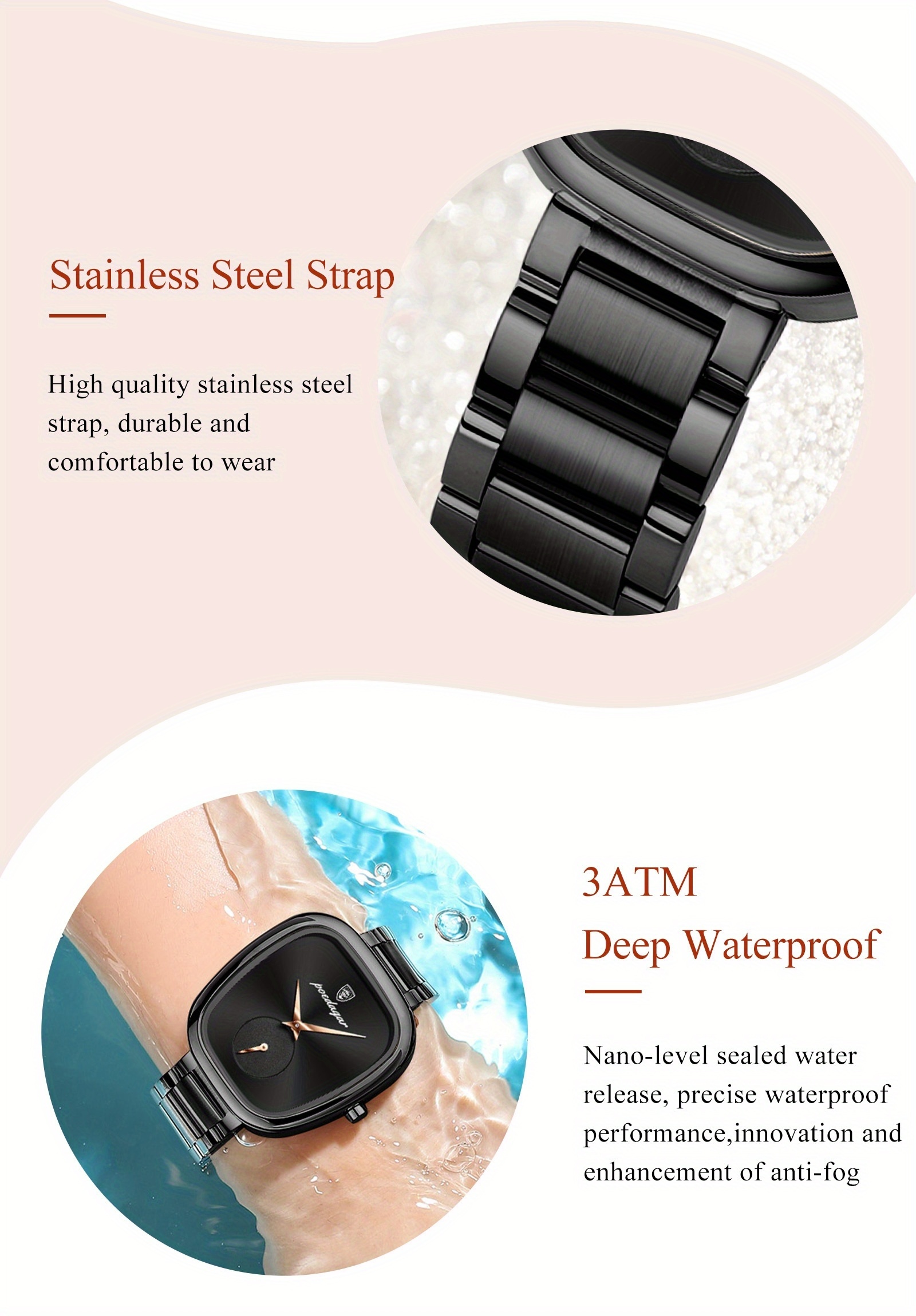 POEDAGAR Ultra-thin Stainless Steel Square Waterproof Quartz Wristwatch | Elegant and Exquisite Korean Style, Fashionable Luxury Ladies Watch with Non-rechargeable Battery