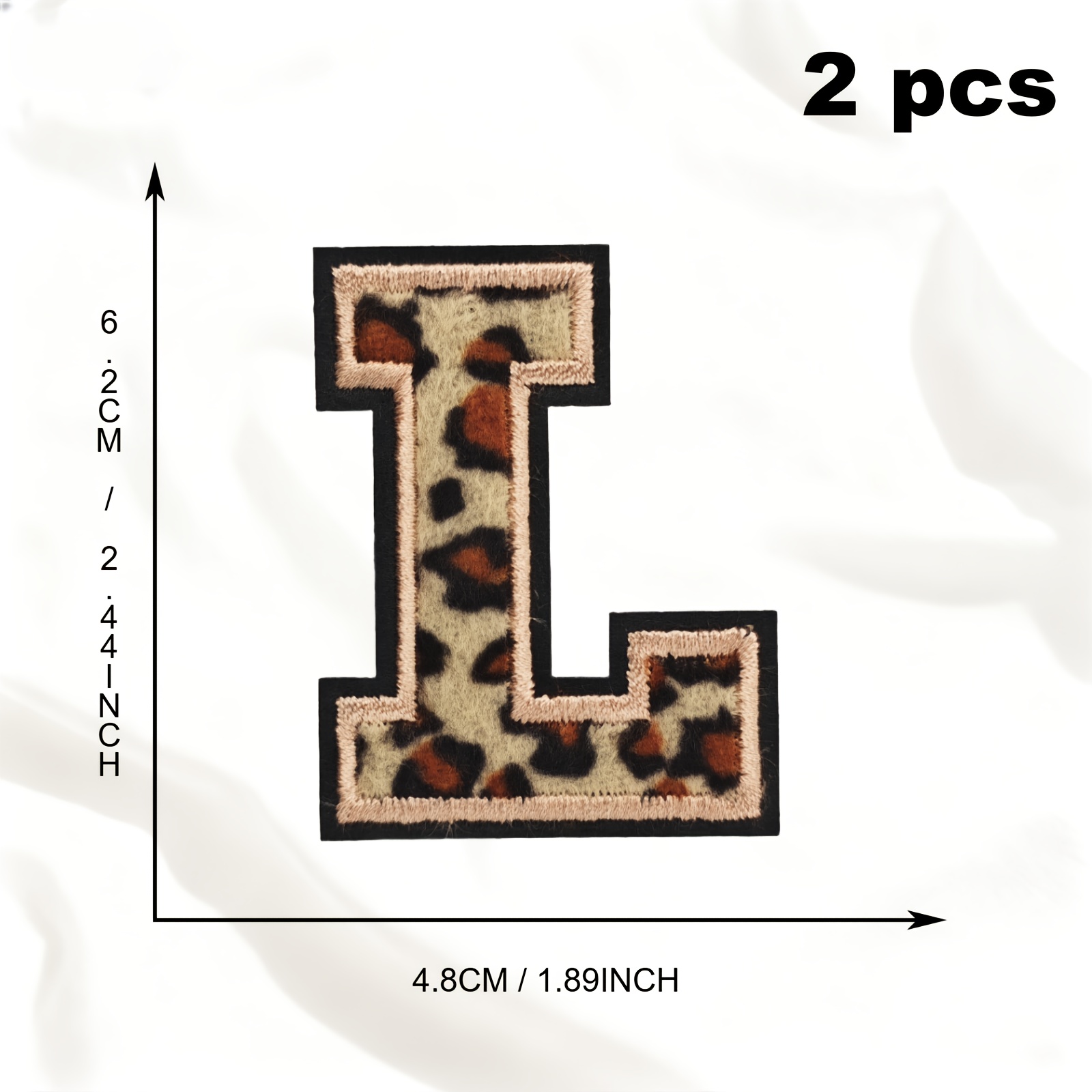 TEMU 2pcs Embroidered Patches Featuring Leopard Print Letters, Suitable For Projects On Clothing. Iron-on Appliques For Clothing Decoration, Repair,